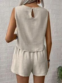 EMERY ROSE Conjunto de dos piezas de mujer tejido, casual, de verano, para vacaciones