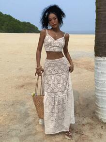 DAZY 女士两件套日常穿搭 Y2K、沙滩装 - 白色 - 查看 5