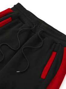 Manfinity Dauomo Completo uomo composto da giacca con cappuccio e pantaloni, con design monocolore e patchwork, stile minimalista