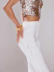 MUSERA Side Laced Up Capri Pants 90's Summer, Holiday, Ibiza ,    Winter Party Spring Summer Valentines Day Pants