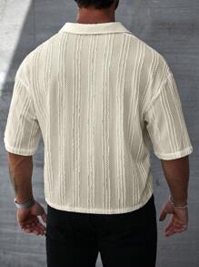 Manfinity Homme 男士休闲纯色短袖单排扣衬衫，夏季帅气男士衬衫男士夏季夏季衬衫男士衬衫休闲