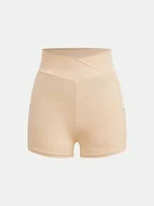 SHEIN Teenager Mädchen Radlerhose mit breitem Bund und Handytasche