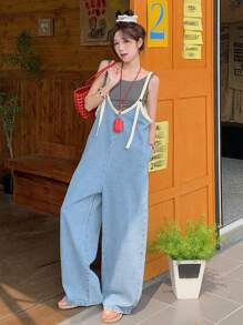 DAZY Tuta e salopette in jeans bicolore donna