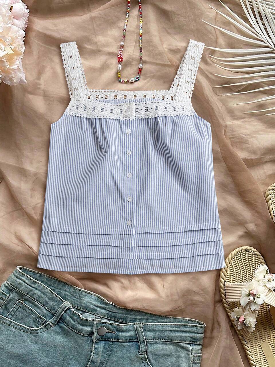 Women's Fashion Camisole Tank Top, Suitable For Summer European Summer Linen Streetwear Women