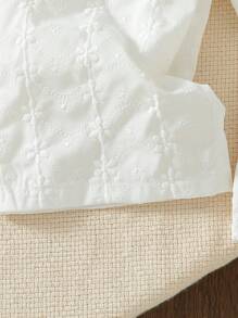 SHEIN 2pcs/Pack Baby Girl Toddler/Newborn 0-3 Years Spring Summer Casual Outgoing Cottn Embroidered Sleeveless Top And Long Pants Set - White - View 6