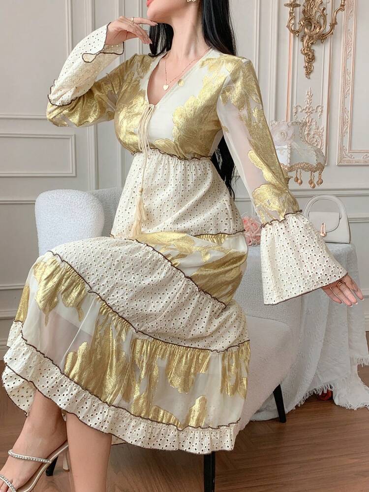 Women Long Sleeve Dress, Fashionable For Fall Maxi Dress