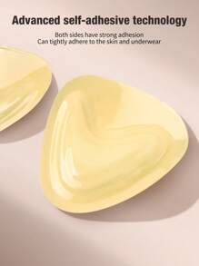 SHEIN Double-Sided Adhesive Padded Triangle Seamless Push-Up Bra Insert Petals Boob Pad, Thicker To Enhance Cleavage - Apricot - View 5