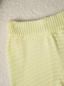 Sweetra Neue einfarbige Blumen Dekor Urlaubs-Häkel-Strick Shorts