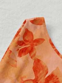 Soleia Áo thun in họa tiết hoa nhiệt đới nhuộm loang cổ điển cỡ lớn dành cho nữ, phù hợp cho mùa hè - Nhiều màu - Xem 4