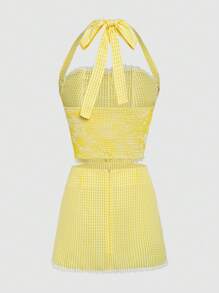 SHEIN Unity Women Two Pieces Outfits For Daily Wear - Yellow - View 2