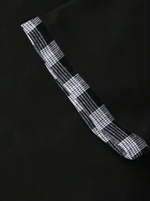 Manfinity Homme 男士夏季格子短袖单排扣口袋休闲衬衫服装男士衬衫男士时尚衬衫男士口袋衬衫 - 黑色 - 查看 6