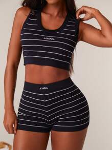 Athîral Blusa de punto a rayas para mujer, de moda para el verano