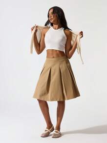 Hanevo Niche Designer Casual Pleated Women Skirt, Versatile Sportwear For Daily Wear
