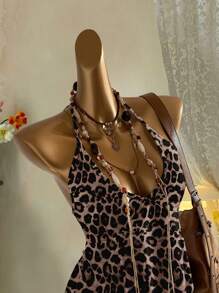 Attitoon Sexy Leopard Printed Casual Minimalist Tank Top For Women, Summer - Multicolor - View 3