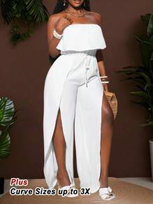 Slaydiva 秋冬新品上市，女士秋冬服装，大码连衣裙，女士生日礼服 - 白色 - 查看 10