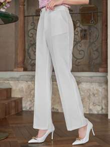 Wynsel Women's Straight Leg Pocket Business Casual Pants