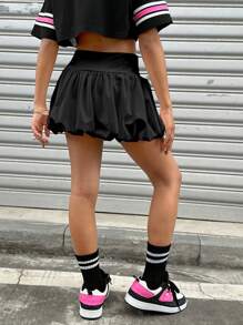 Coolane Kids Tween Girls Fall/Winter Basic Knit Stretchy Comfortable Black Bubble Skirts