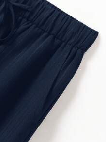 EMERY ROSE 女式纯色松紧腰宽松纹理短裤