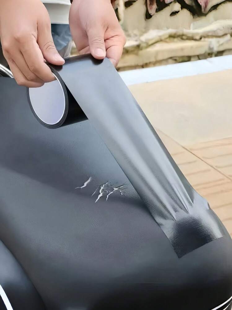 1roll Electric Bike Seat Repair Patch, Battery Motorcycle Seat Cover Adhesive Leather Seat Fabric Basic Rubber Tape Refurbished Cushion Home Decor,Home Decoration,For Kitchen,Bedroom,Household,Office - Black - View 2