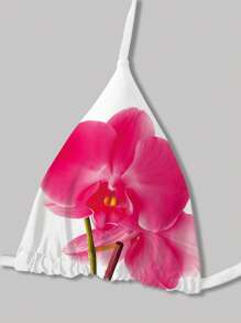 Swim Oasis 2件套2025休闲度假细肩带固定版三角比基尼上衣，系带侧边三角裤和长款固定版网纱裙，女士夏季泳装3件套泳衣 - 彩色 - 查看 3