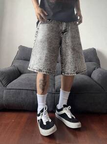 Claim Dot Plus Size Men's Washed & Distressed Denim Casual Shorts Short Jeans For Men Baggy Jeans Shorts Men Hang Out Going Out Tropical Vacation Street