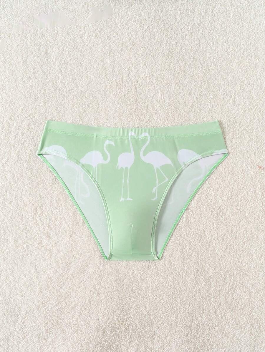 Manfinity KASUA Bañadores de playa casuales con estampado de flamencos para hombre