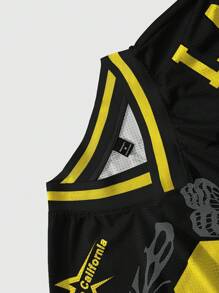 Manfinity Campus Court 男士夏季 #23 印花短袖时尚印花T恤 - 彩色 - 查看 5