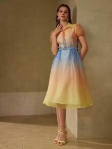 MOTF PREMIUM RHINESTONE DETAIL BELTED DRESS - Multicolor - View 7