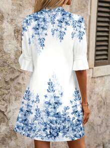 SHEIN Clasi 女士短裙送给妈妈的礼物，清凉假期，春假 - 藍白色 - 查看 2