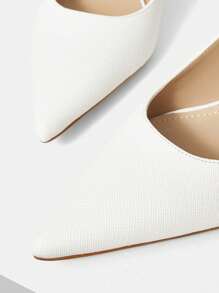 MOTF PREMIUM POINTED TOE SLINGBACKS HIGH HEEL PUMPS FOR CHRISTMAS - White - View 6