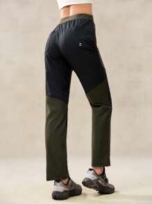 OutZeal Pantalones de verano para mujer de ajuste ceñido, con bloqueo de color, ligeros, de secado rápido y con efecto refrigerante, con bolsillos con cremallera