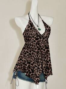 Attitoon Sexy Leopard Printed Casual Minimalist Tank Top For Women, Summer - Multicolor - View 11