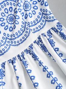 Sweetra 女式系带碎花复古精致吊带背心连衣裙，优雅适合夏季度假派对，红色别致修身性感 - 彩色 - 查看 5