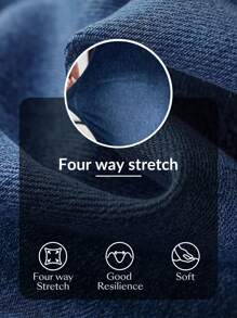 SHEIN Maternity Comfy Washed Denim Shorts With Pockets And Side Slits - Dark Wash - View 10