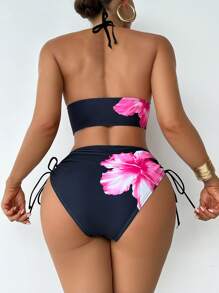 Slaydiva Women's Floral Print Frill Trim Tankini Set, Summer Beach Holiday - Multicolor - View 2