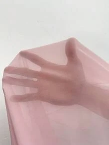 Elenzga Abito da donna in stile moda con inserto in rete, decorato con perle, abito che scolpisce la vita