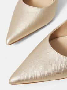 MOTF PREMIUM POINTED TOE SLINGBACKS HIGH HEEL PUMPS FOR CHRISTMAS - Gold - View 6