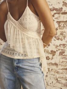 Aralina Áo ba lỗ lưới và ren thường ngày cho kỳ nghỉ cỡ lớn dành cho nữ - Màu vàng - Xem 10