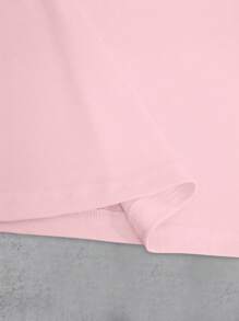 INAWLY Áo thun cổ tròn tay ngắn in hình mèo mùa hè dành cho nữ - Màu Hồng baby - Xem 4