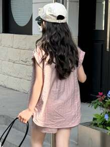 DAZY 秋季女童衬衫套装 - 粉色 - 查看 4