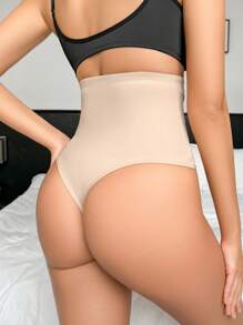 SHEIN Pantalones modeladores para mujer con alta elasticidad y control de abdomen sin costuras - Albaricoque - Ver 2