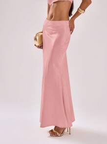MUSERA Low Rise Slim Fit Maxi Skirt Spring Summer Boho, Elegant, Holiday Vacation