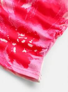 Girlism Conjunto de 2 piezas para adolescentes, top tubo ajustado con estampado tropical y vestido largo maxi