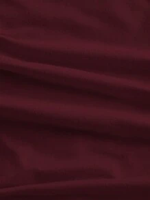 SHEIN MOD 女式不对称领口金属花卉装饰酒红色背心 - 酒紅色 - 查看 4