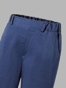 SHEIN 3 件套男童休闲优雅海军蓝绅士套装：西装背心和裤子，适合正式场合和派对 - 藏蓝色 - 查看 6