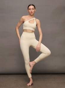 Activina Conjunto deportivo de mujer con un hombro y corte delantero - Beis - Ver 4