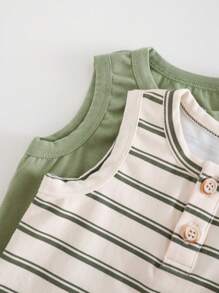 Cozy Pixies Newborn Baby Boy/Girl 2pcs/Set Soft Knit Crew Neck Sleeveless Pullover Top