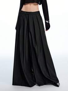 LYSMO 2025 New Arrival Spring-Summer Gender-Neutral Asymmetric Back Panel Ultra Wide-Leg Loose Pleated Suit Pants, Fashion-Forward, Perfect For Office And Casual Wear.