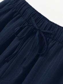 EMERY ROSE 女式纯色松紧腰宽松纹理短裤