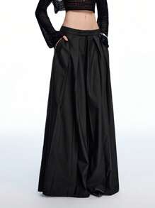 LYSMO 2025 New Arrival Spring-Summer Gender-Neutral Asymmetric Back Panel Ultra Wide-Leg Loose Pleated Suit Pants, Fashion-Forward, Perfect For Office And Casual Wear.